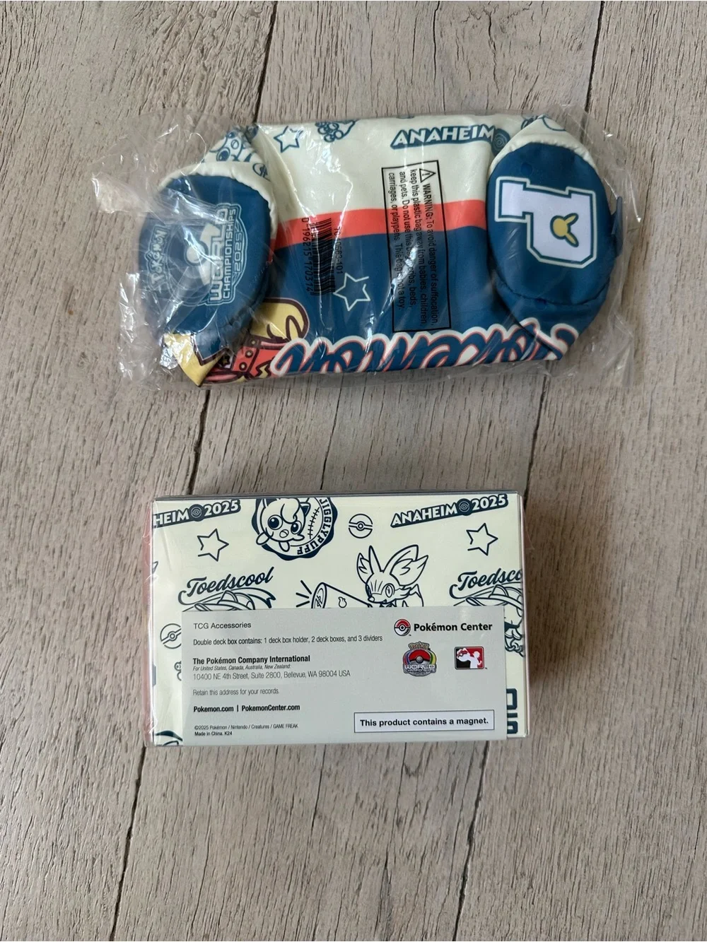 Kids Pencil Case and Double Deck Box Set - Blue & Cream